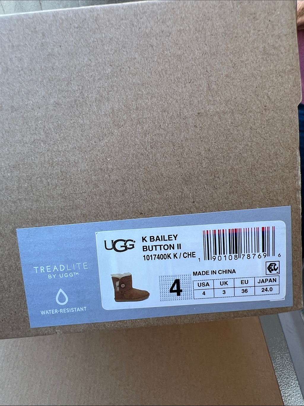 Ugg Kids K Bailey Button Ii Chestnut Brown Boots